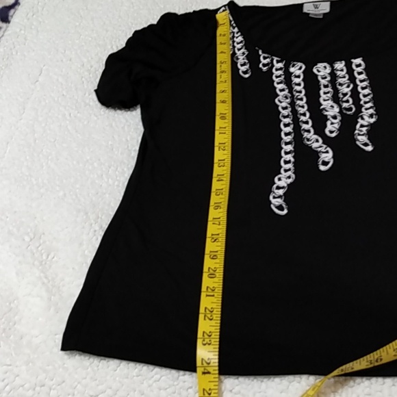 Pretty Ruched Half Sleeves Black Worthington Top - Picture 12 of 12